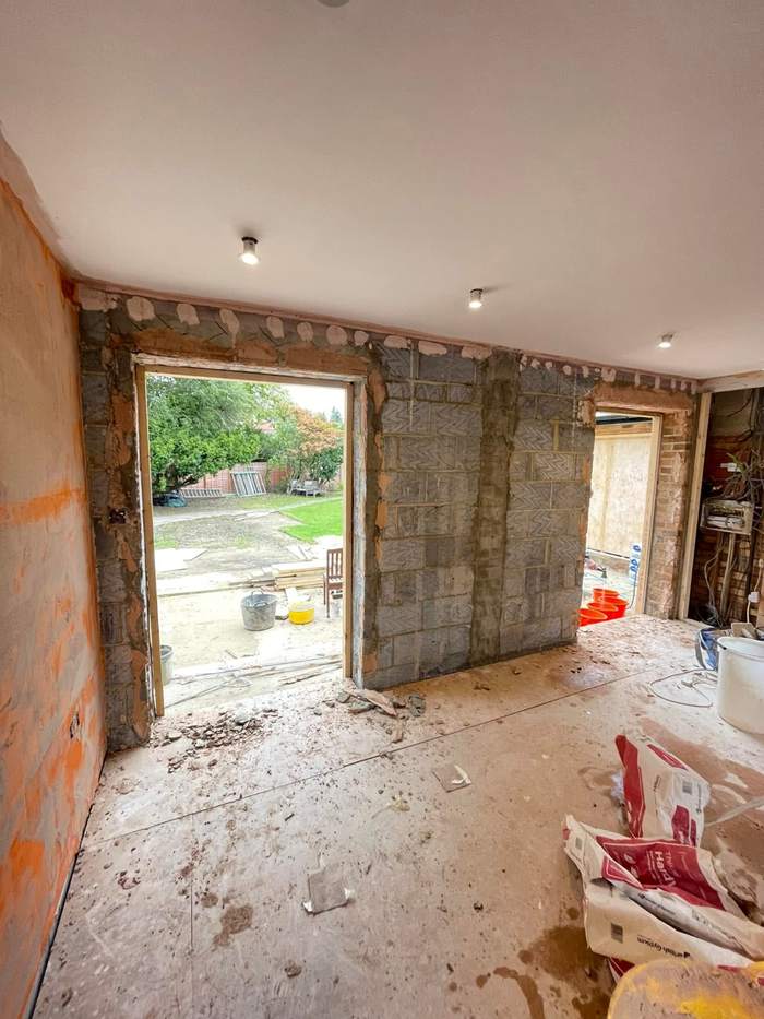 Blockwork wall before plastering